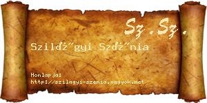 Szilágyi Szénia névjegykártya